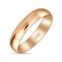 Обручальное кольцо R01-R-040-185-М13348 из красного золота, гладкое