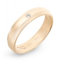 Обручальное кольцо R01-WED-00007-М13350 из красного золота, гладкое