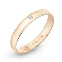 Обручальное кольцо R01-WED-00026-М13358 из красного золота, гладкое