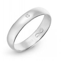Обручальное кольцо R01-WED-00028-М13359 из белого золота, гладкое